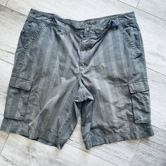 Patagonia Other - Patagonia Stand Up Shorts Mens 40 Charcoal Stripe Cargo Bermuda Organic Cotton